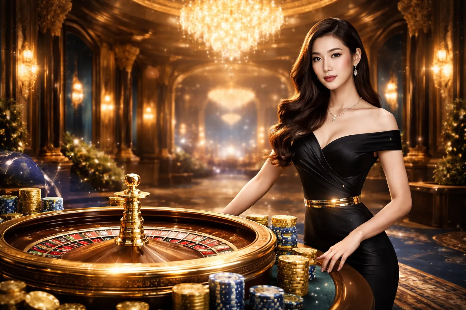 Bàn chơi Baccarat trực tuyến với dealer xinh đẹp tại sòng bạc JN88 APK.